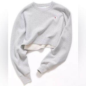 Champion Reverse Weave Cropped Pullover Gray